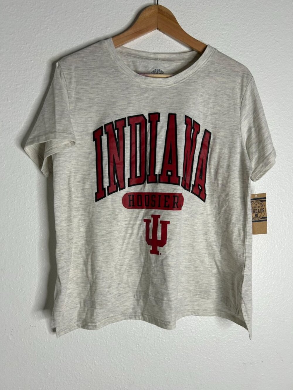 NWT NCAA Indiana Hoosiers Women's Oatmeal T-Shirt - L